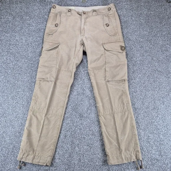Vintage Polo Ralph Lauren RLPC OG-107 GS Combat Trousers Mens 32x30 Khaki